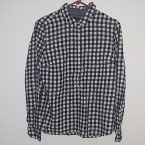 Girl's Tommy Hilfiger Black and White Plaid Long Sleeve Shirt